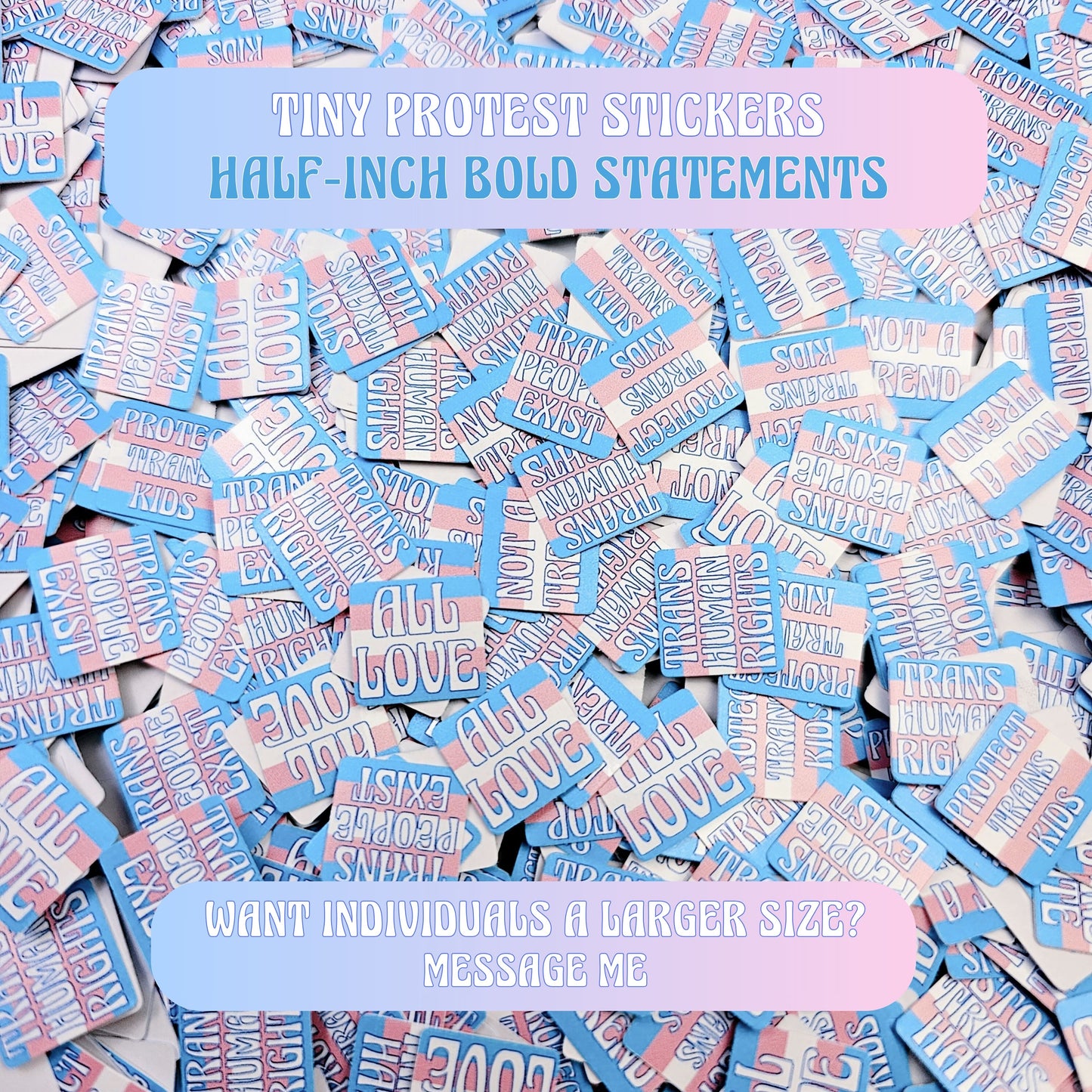 Trans Rights Sticker Sprinkles | Anti-Trump Mini Protest Stickers | Pro-LGBTQ+ Pride | Protect Trans Kids Stickers | Tiny Political Stickers